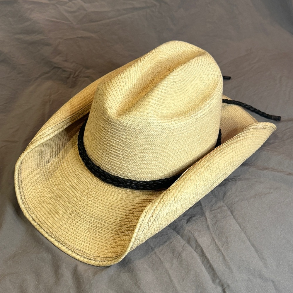 Guatemalan Palm Leaf western hat, size 7 3/8